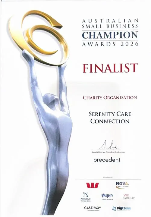 Australian Small Business Champion Awards 2026 – Finalist certificate, Charity Organisation
