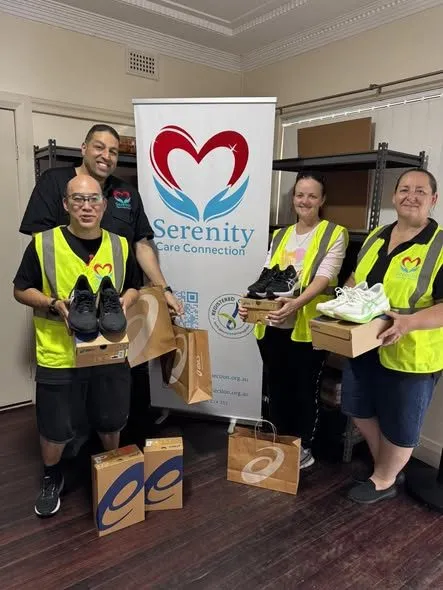 Volunteers preparing support packs